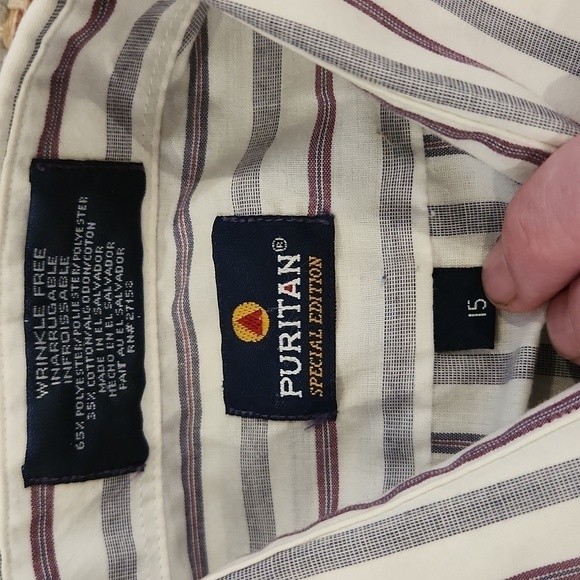 PURITAN Special Edition Red & Blue Stripes Button-Up Shirt - Picture 5 of 6